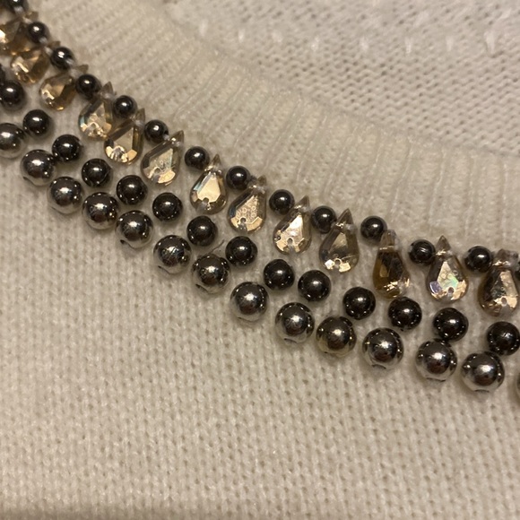 NWT Talbots Woman Embellished Neck Sweater, Size 1X Color Ivory - Picture 5 of 9